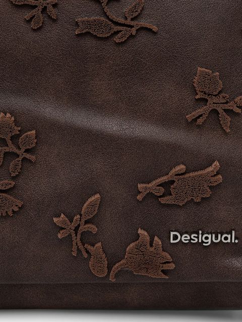 Desigual torebka STENCIL FLOCADO kolor brązowy 25WAKP16