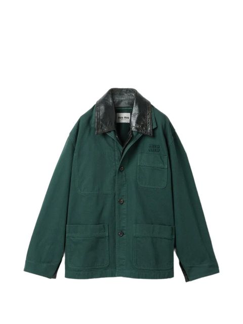 Miu Miu patch-pocket logo jacket - Green - zdjęcie produktu nr 1