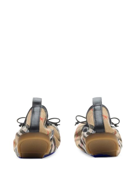 Burberry check bow ballerinas - Neutrals - zdjęcie produktu nr 2