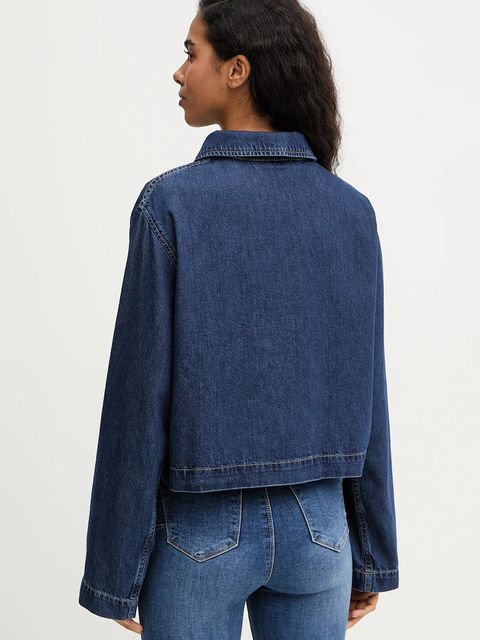 Marc O'Polo bluzka jeansowa damska kolor granatowy gładka 5000007937