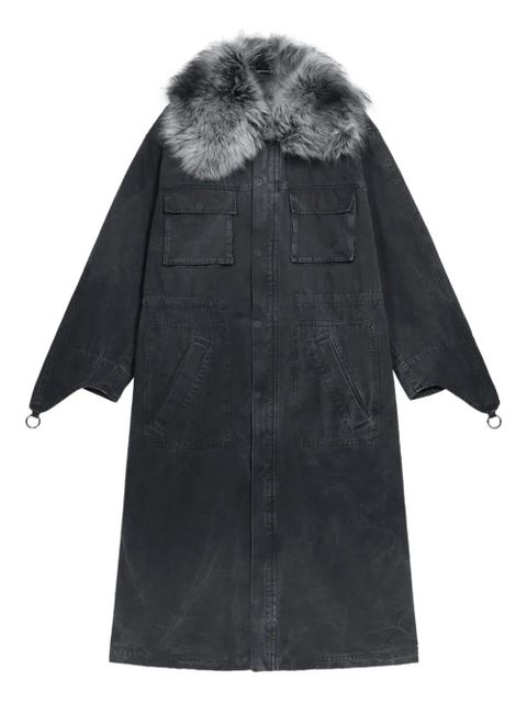 Blumarine fur-trimmed parka - Black - zdjęcie produktu nr 1