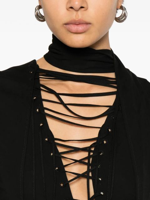 The Attico tie-detail maxi dress - Black