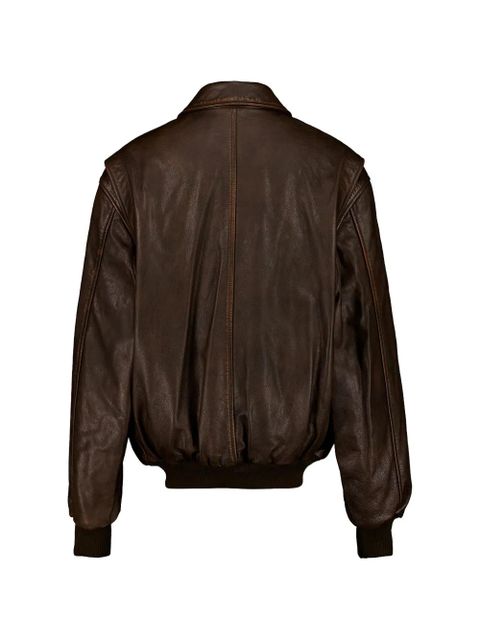 Rabanne quilted-shoulder leather jacket - Brown - zdjęcie produktu nr 2