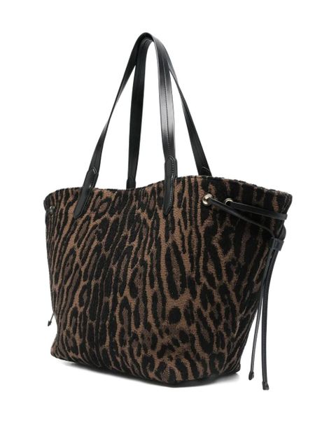 TOM FORD large leopard-jacquard tote bag - Brown