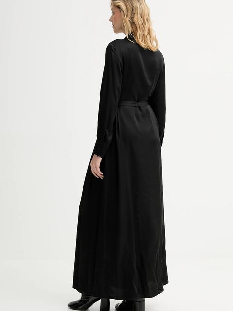 Answear.LAB sukienka kolor czarny maxi rozkloszowana