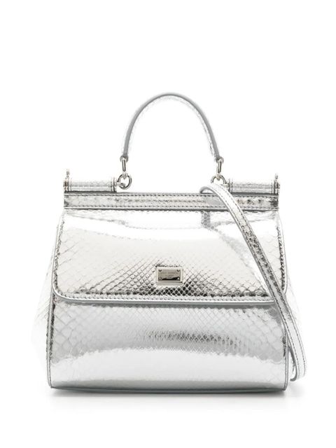 Dolce & Gabbana medium Sicily metallic tote bag - Silver - zdjęcie produktu nr 1