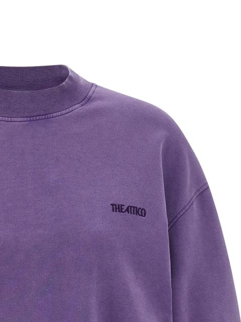 The Attico draped sweatshirt mini dress - Purple