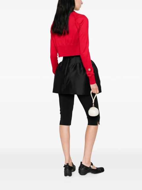 Simone Rocha embellished cropped cardigan - Red - zdjęcie produktu nr 2