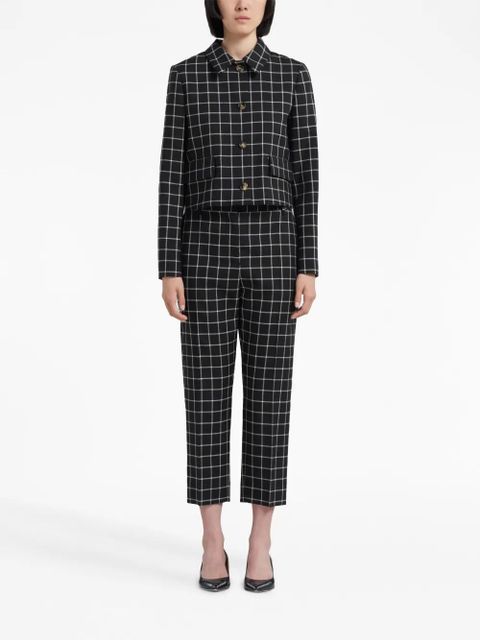 Marni checked wool trousers - Black