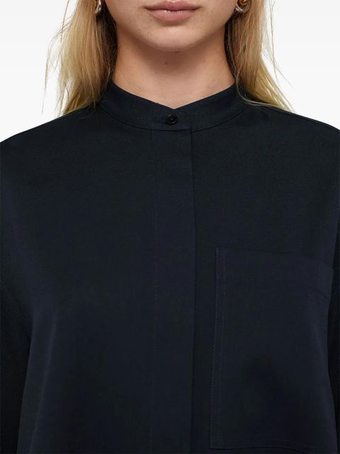 Jil Sander collarless button-front shirt - Blue