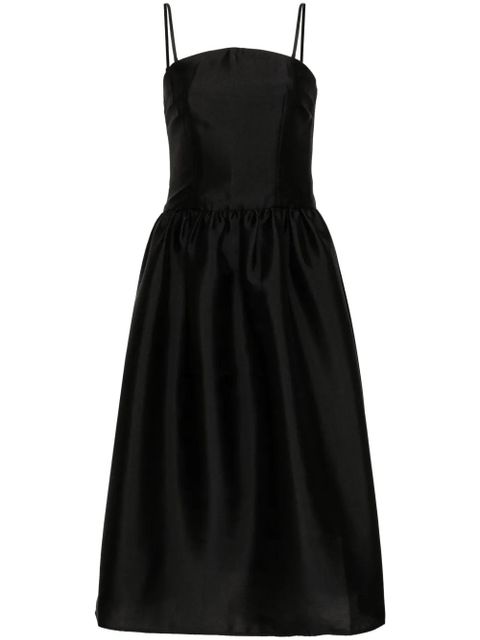 Self-Portrait taffeta midi dress - Black - zdjęcie produktu nr 1