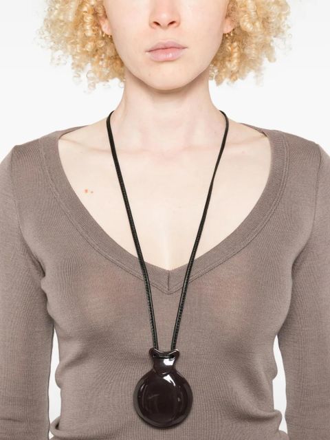 LEMAIRE long-sleeve V-neck sweater - Brown