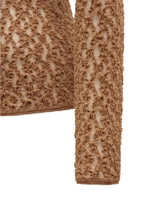 ISABEL MARANT textured long-sleeve T-shirt - Brown