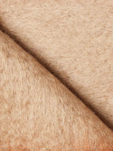 LOEWE fringed leather-patch scarf - Brown - zdjęcie produktu nr 2