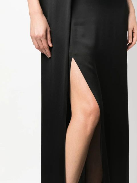 LOEWE Scarf satin maxi dress - Black