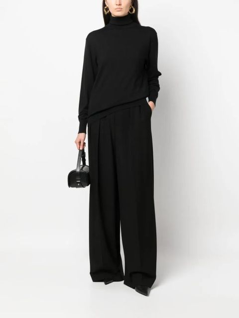 The Row roll-neck wool-blend jumper - Black