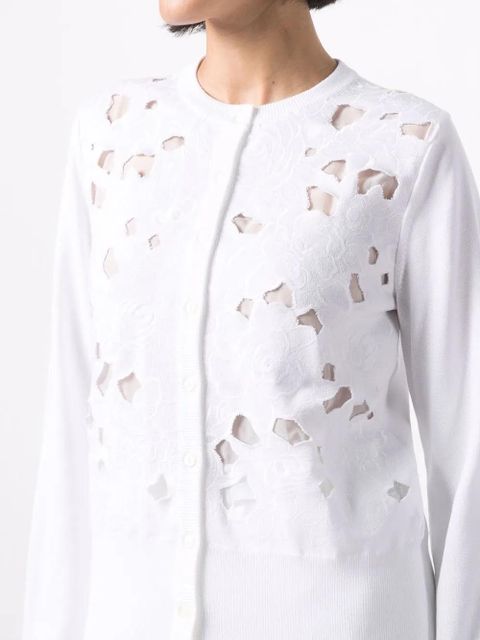 Dolce & Gabbana floral-embroidery openwork cardigan - White - zdjęcie produktu nr 2