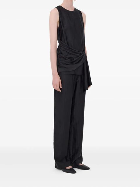 LouLou de Saison Fonda striped draped top - Black - zdjęcie produktu nr 2