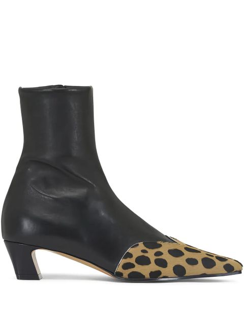 KHAITE 40mm Nevada hyena-print square toe boots - Black - zdjęcie produktu nr 1