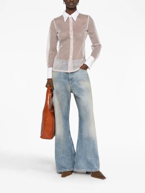 MM6 Maison Margiela cotton-tulle shirt - Neutrals - zdjęcie produktu nr 2