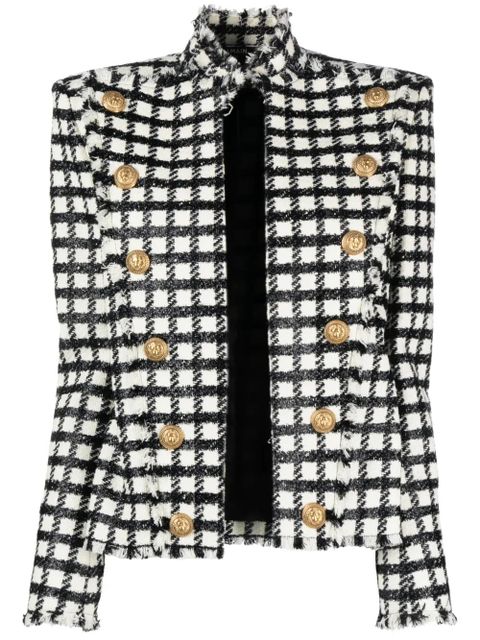 Balmain button-embellished checked jacket - Black - zdjęcie produktu nr 1