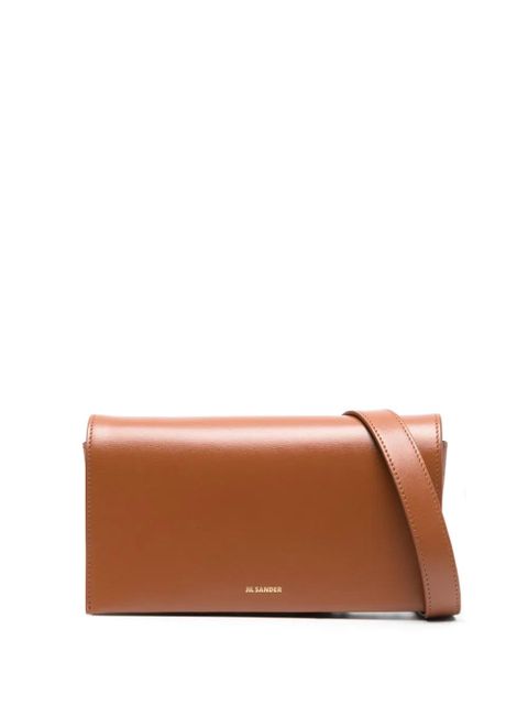Jil Sander logo-print leather shoulder bag - Brown - zdjęcie produktu nr 1