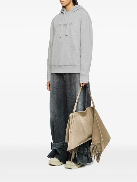 JW Anderson logo-embroidered hoodie - Grey - zdjęcie produktu nr 2