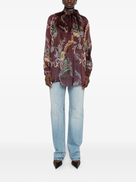 ETRO paisley-print silk blouse - Red - zdjęcie produktu nr 2