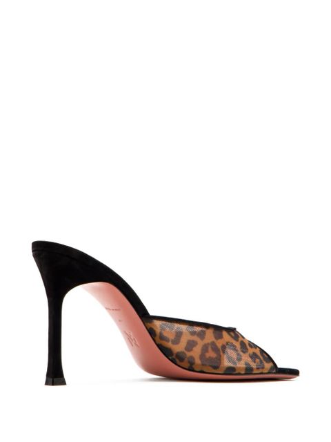 Amina Muaddi Alexa leopard-print mesh sandals - Brown