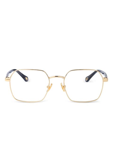 Chloé Eyewear geometric frame glasses - Gold - zdjęcie produktu nr 1