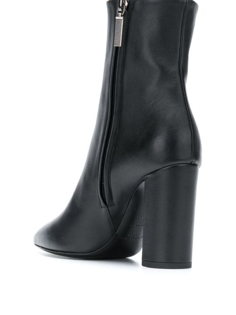 Saint Laurent Lou 95mm leather boots - Black