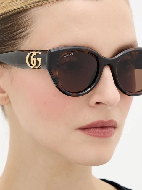 Gucci okulary przeciwsłoneczne damskie kolor brązowy GG1976SK