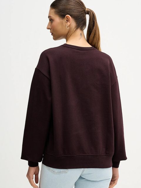 Calvin Klein Jeans bluza damska kolor brązowy z nadrukiem LV047B234G