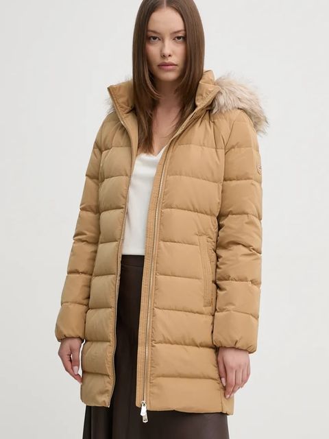 Tommy Hilfiger kurtka puchowa damska kolor beżowy zimowa WW0WW43234 - zdjęcie produktu nr 1