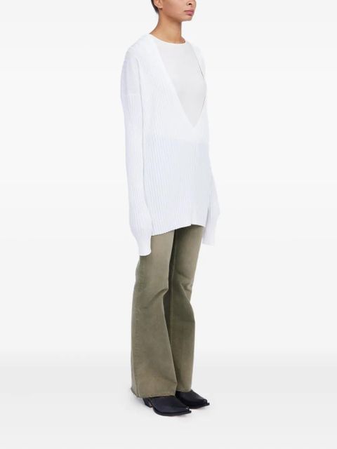 MM6 Maison Margiela ribbed-knit mini dress - White