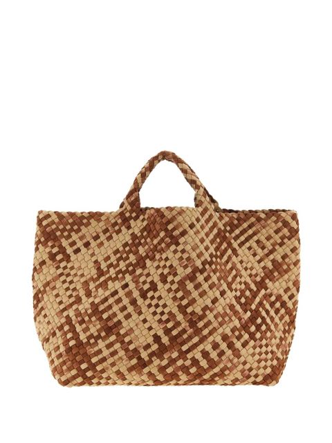 NAGHEDI large St. Barths handwoven two-tone tote bag - Neutrals