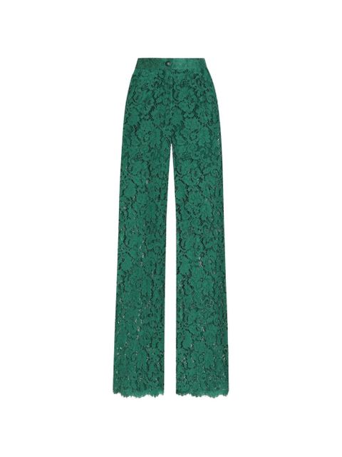 Dolce & Gabbana cordonetto lace trousers - Green - zdjęcie produktu nr 1