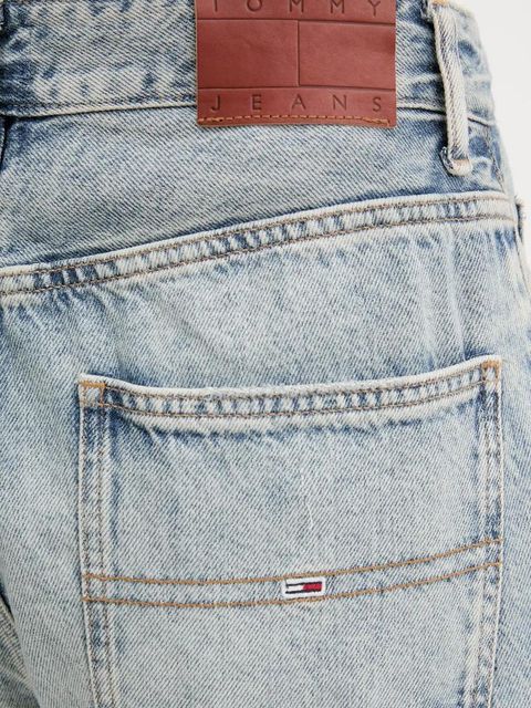 Tommy Jeans szorty jeansowe damskie kolor niebieski gładkie high waist DW0DW20086