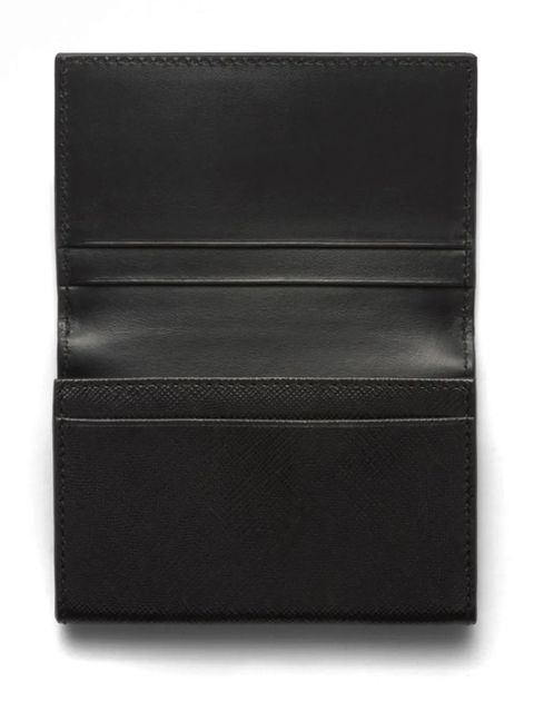 Prada triangle-logo leather cardholder - Black