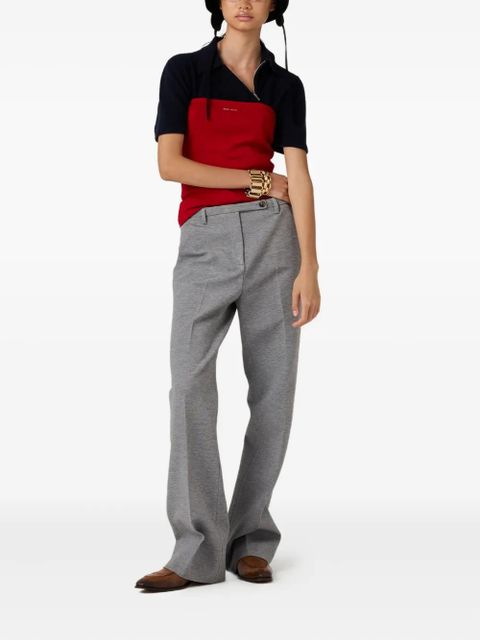 Miu Miu zip-front ribbed knit sweater - Blue