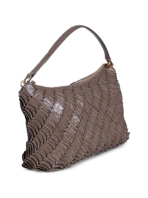 Rabanne disc leather shoulder bag - Brown - zdjęcie produktu nr 2