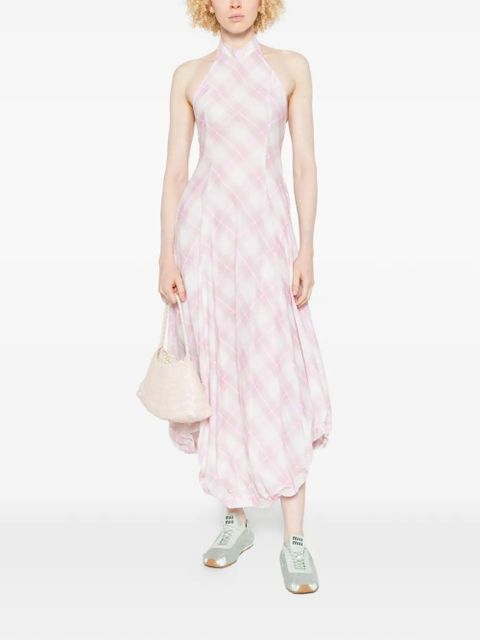 Gimaguas checked asymmetric-hem dress - White - zdjęcie produktu nr 2