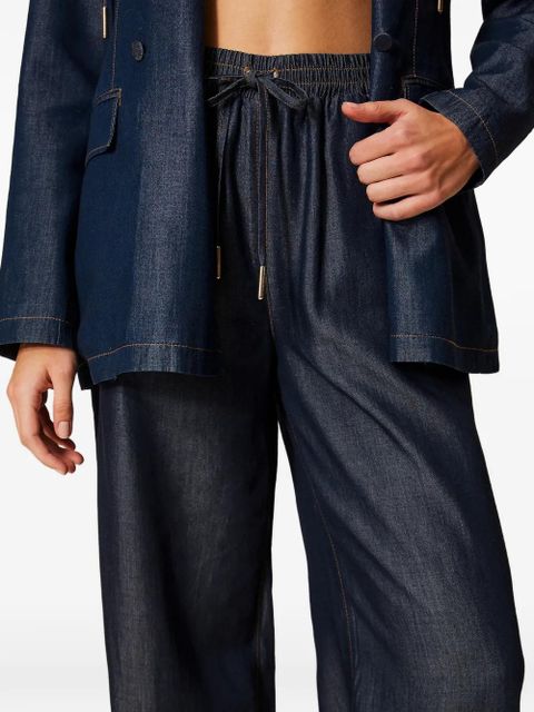TWINSET elasticated-waistband trousers - Blue