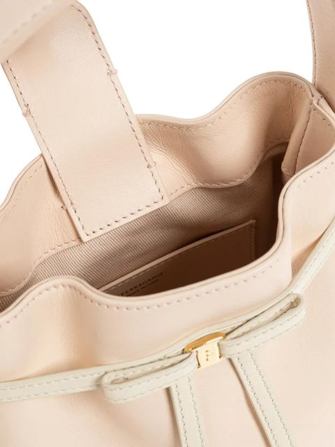 Ferragamo mini leather bow-detail bucket bag - Neutrals