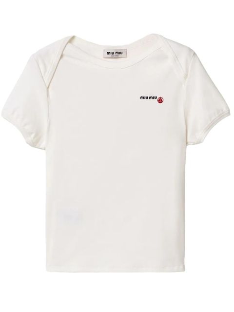 Miu Miu x Petit Bateau embroidered T-shirt - White - zdjęcie produktu nr 1
