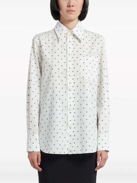 Marni polka dot-print poplin shirt - White
