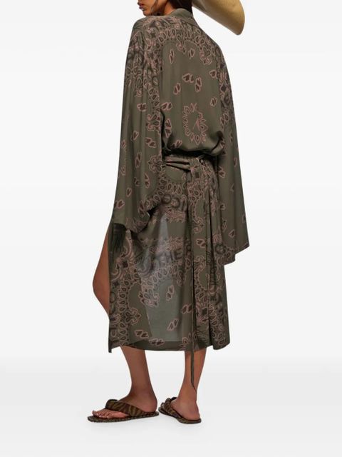 The Attico paisley-print kaftan dress - Green