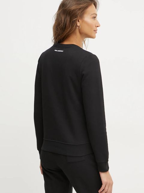 Karl Lagerfeld bluza IKON damska kolor czarny z nadrukiem A1W20079
