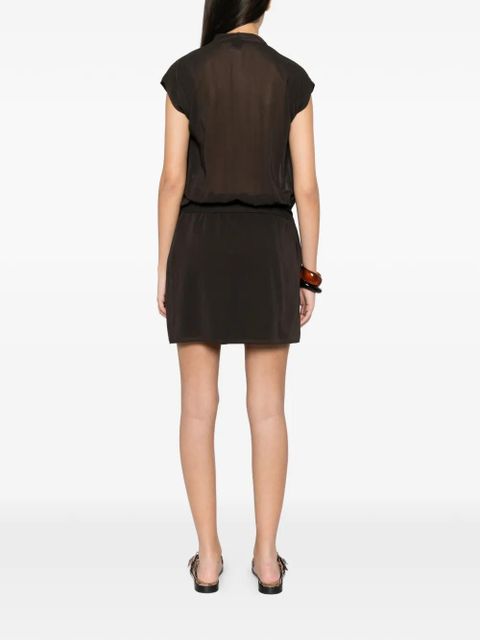 PINKO Ardola draped tie-fastening mini dress - Brown