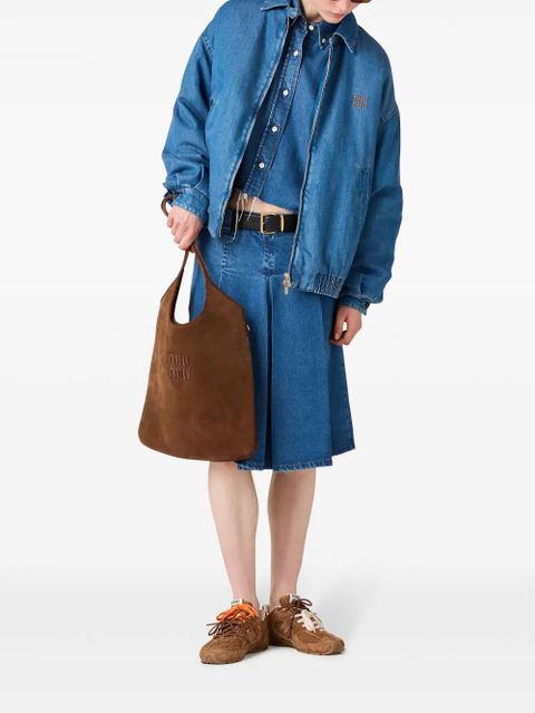 Miu Miu Ivy suede tote bag - Brown - zdjęcie produktu nr 2